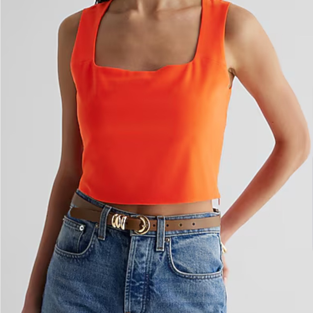 Express Women's Vibrant Orange Blouse